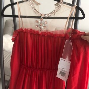 Red giambatista valli xHM collection dress
